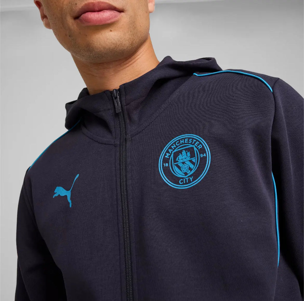 Puma Giacca Tuta Casual Hoodie MCFC Manchester City 2024/2025 Blu Navy Fairplay Store Cosenza