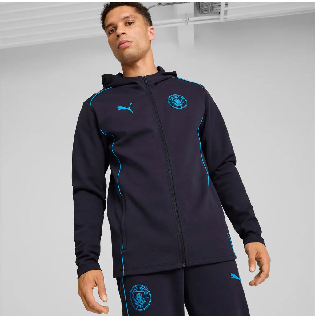 Puma Giacca Tuta Casual Hoodie MCFC Manchester City 2024/2025 Blu Navy Fairplay Store Cosenza