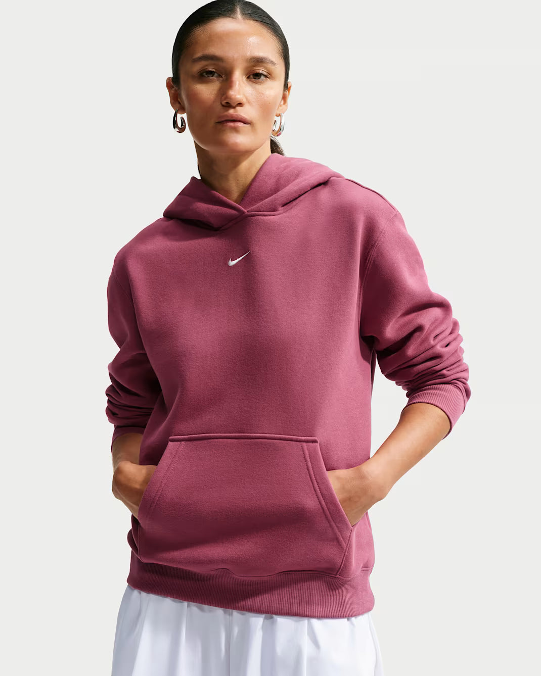 Nike Felpa Donna con Cappuccio Studio Fleece Medium Weight IM8100-654 Rosa