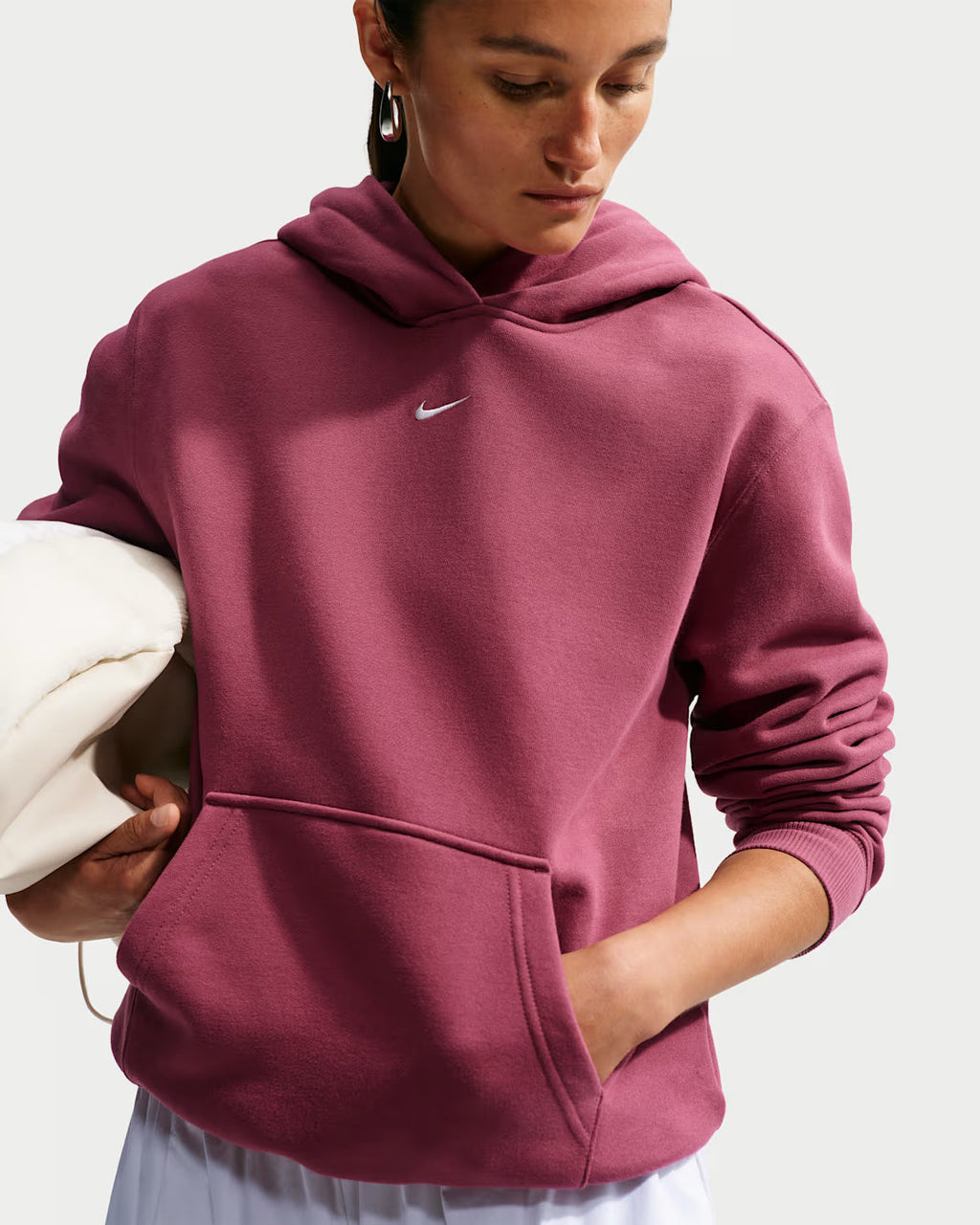 Nike Felpa Donna con Cappuccio Studio Fleece Medium Weight IM8100-654 Rosa