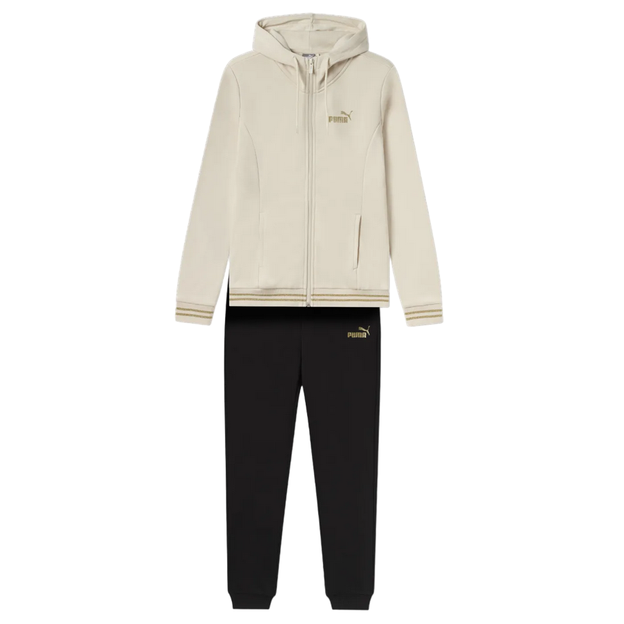 Puma Tuta Sportiva Donna Beige Nera Essentials Glitter - 684764-87