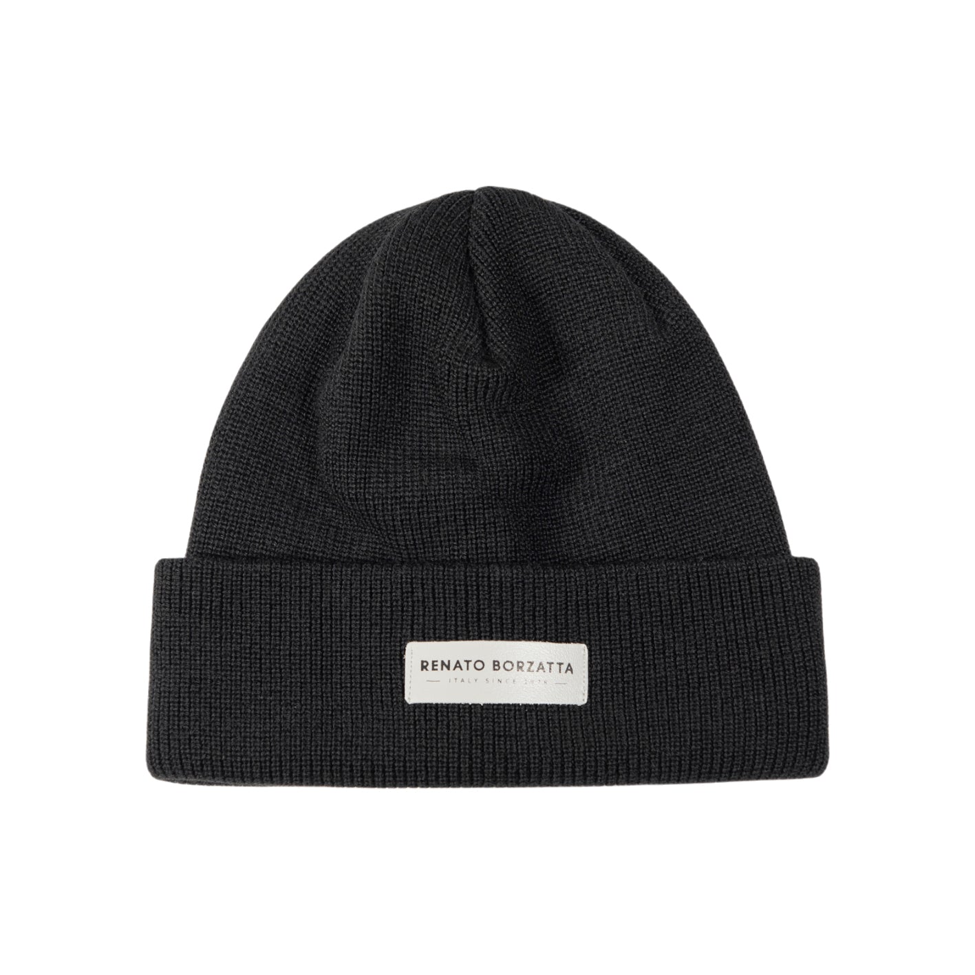 RB5001A | MONVISO Mixed Wool Double Layer Knitted Cap Made in Italy. Color Black - One Size