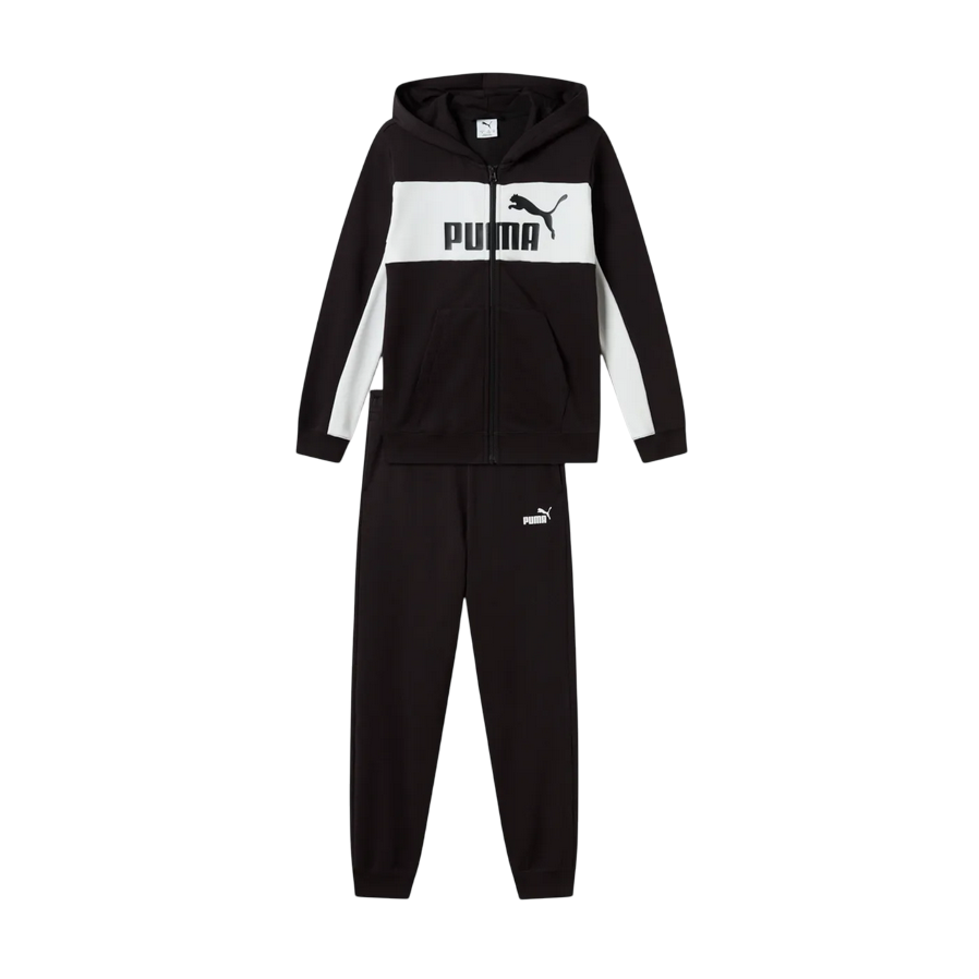 Puma tuta sportiva con cappuccio junior Block 689047-01 nero-bianco