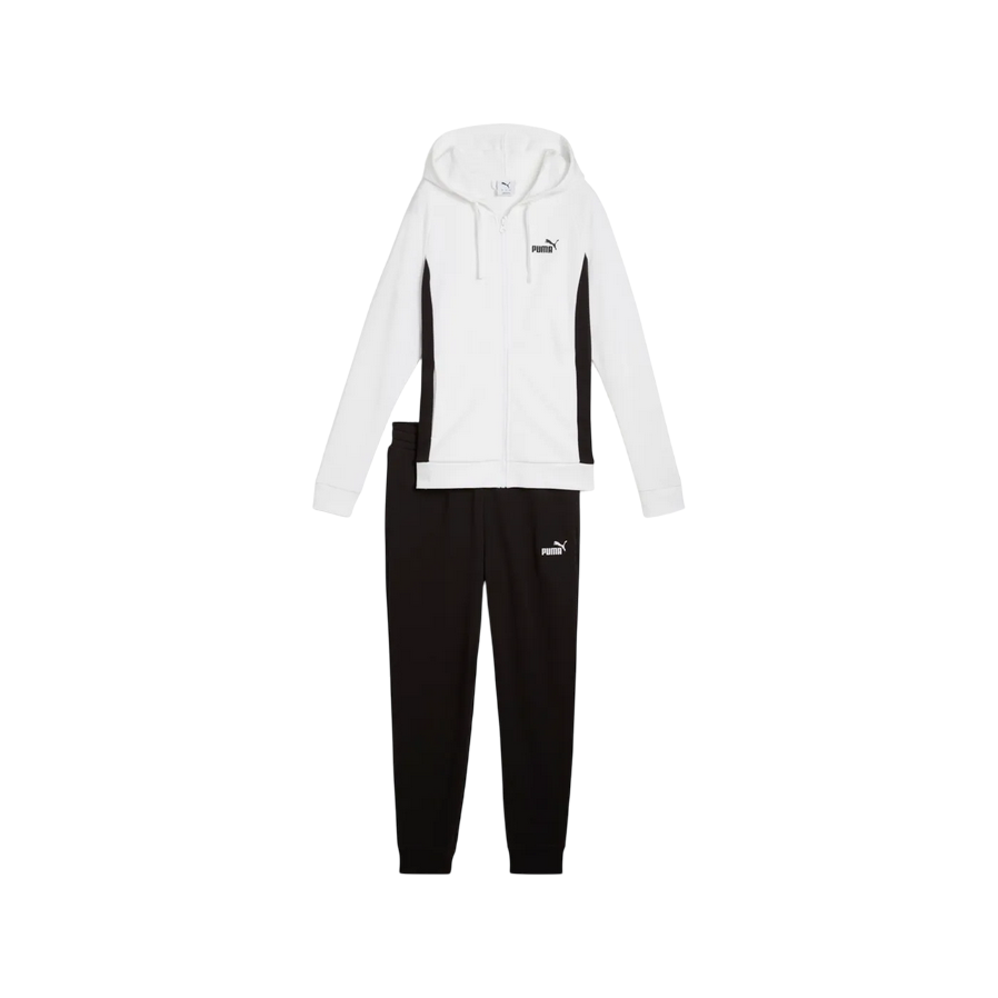 Puma tuta sportiva da donna con cappuccio 685077-02 bianco-nero
