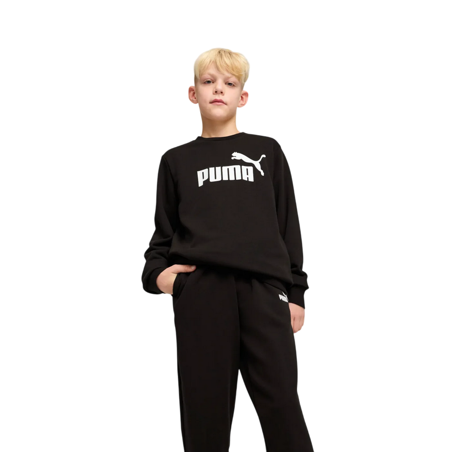 Puma tuta spotiva con felpa girocollo junior 686296-01 nero