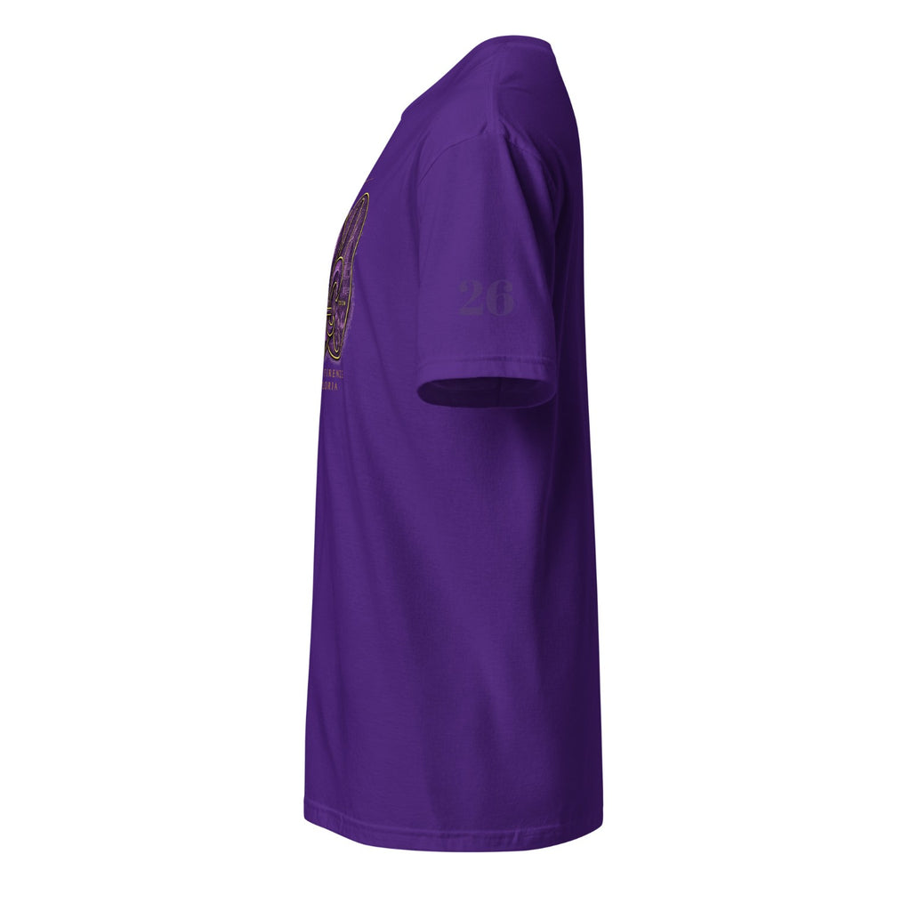 T-shirt viola Centenario Fiorentina versione 3 vista laterale