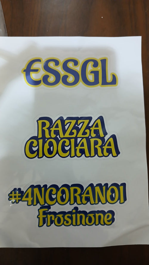 Foglio adesivi personalizzati GALESPORT ESSGL, Razza Ciociara e hashtag 4ncoranoi Frosinone