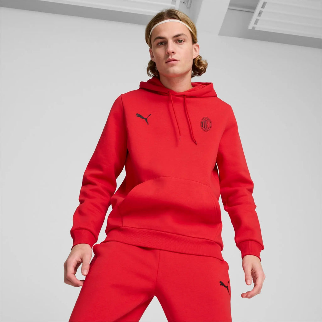 Puma Felpa Essentials Hoodie AC Milan Cappuccio Rossa 2024/2025 Fairplay Store Cosenza