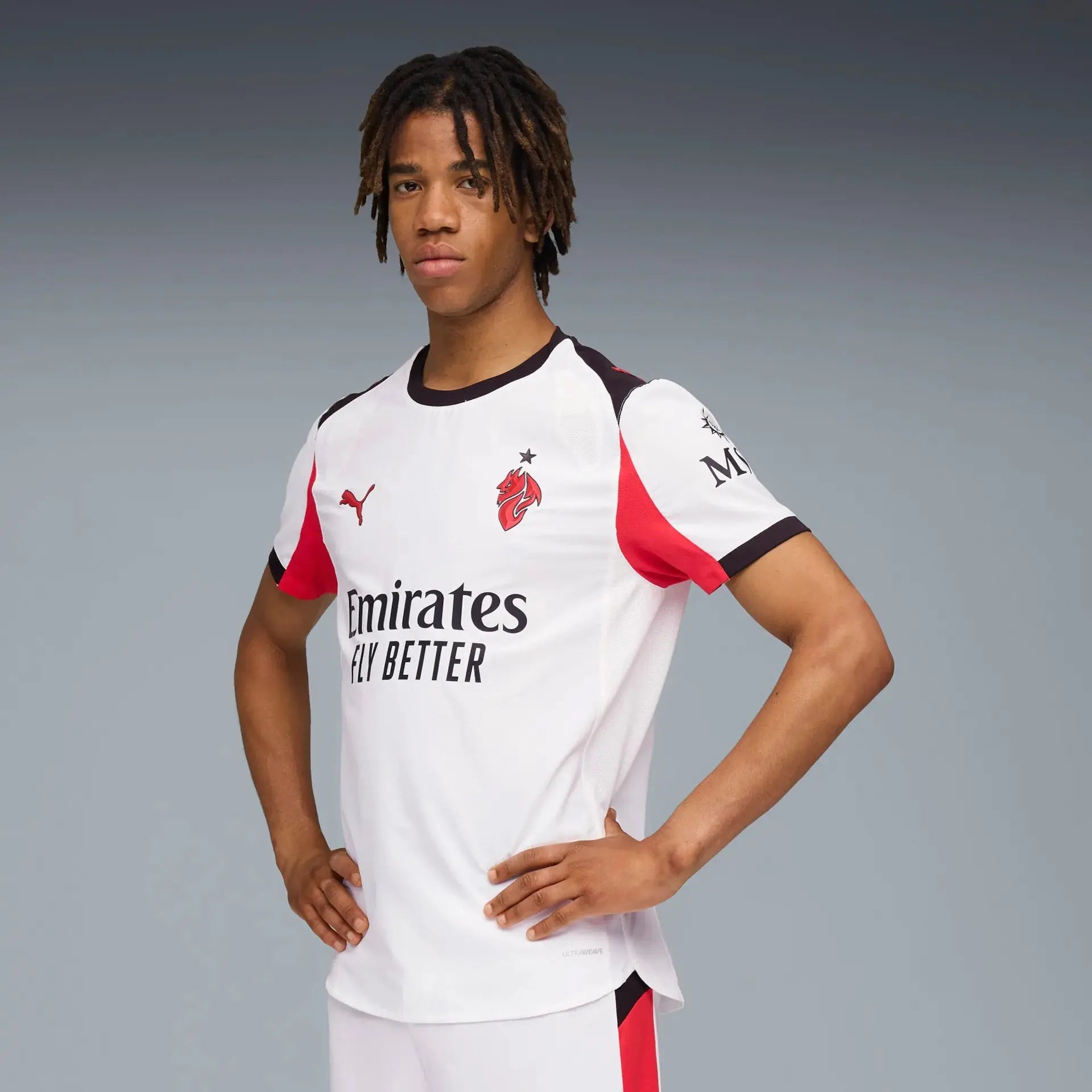 Maglia Gara Calcio Puma AC Milan Away AUTHENTIC ULTRAWEAVE Bianca 2025/2026 Fairplay Store Cosenza