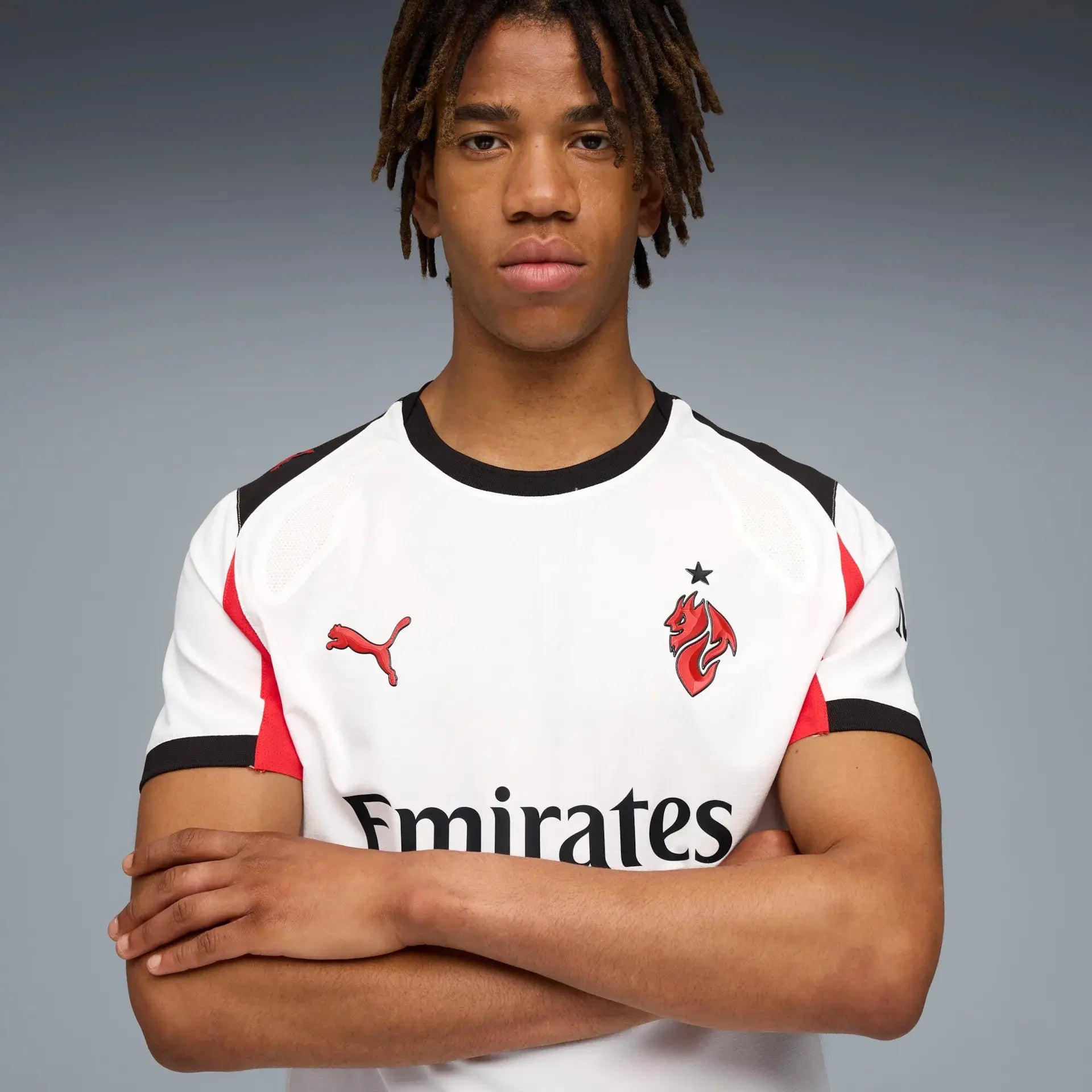 Maglia Gara Calcio Puma AC Milan Away AUTHENTIC ULTRAWEAVE Bianca 2025/2026 Fairplay Store Cosenza