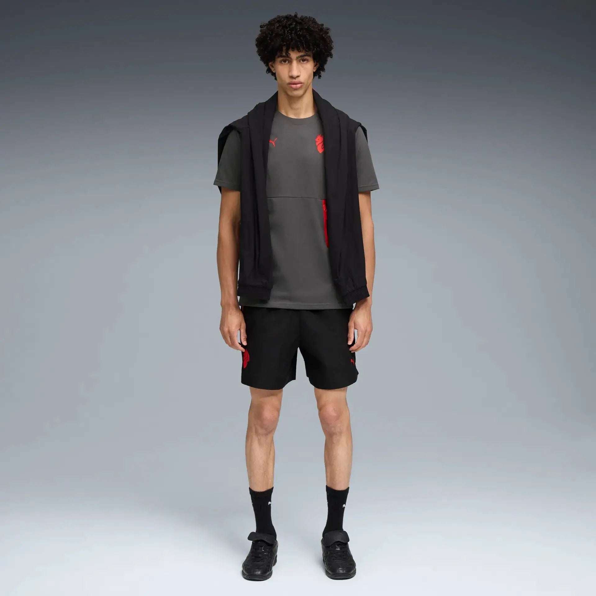 Puma Maglia Calcio Casual Pumatech Pocket Tee Milan Grigio ACM 2025/2026 Fairplay Store Cosenza