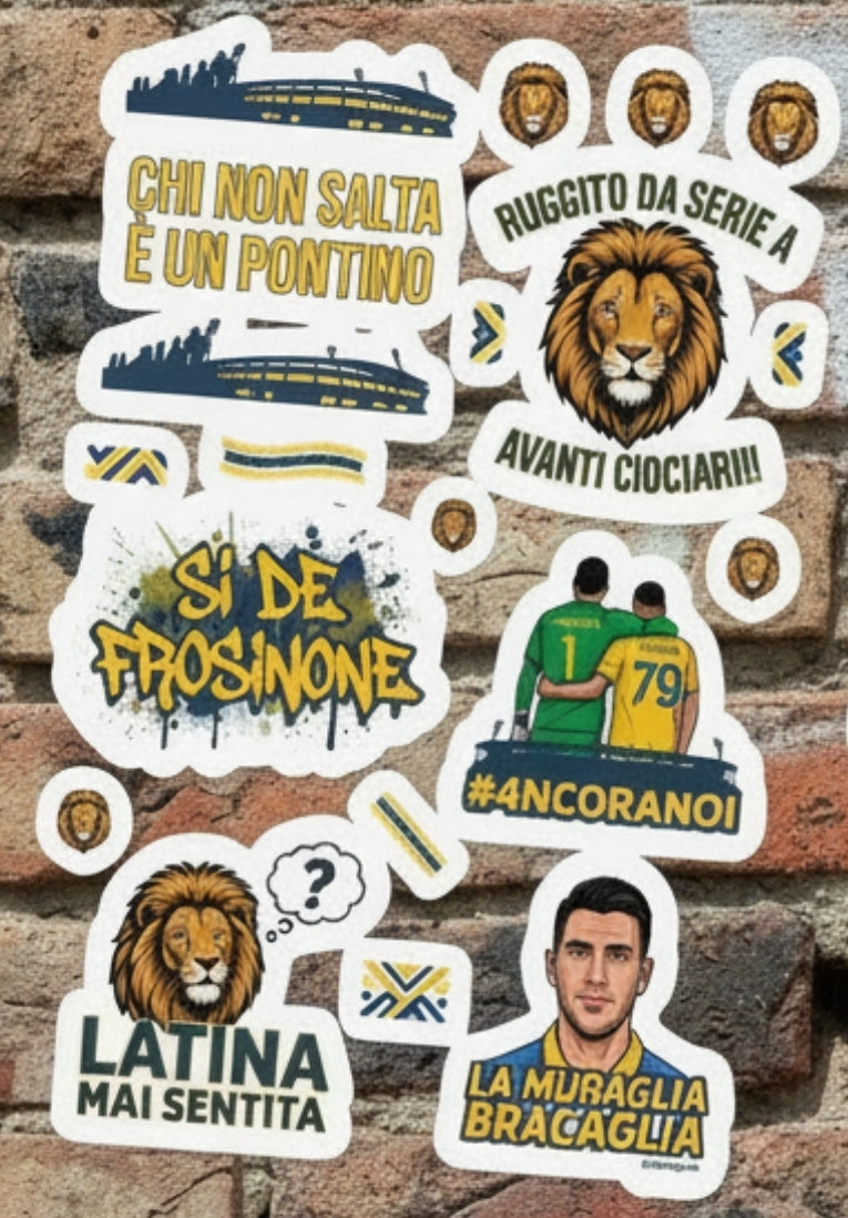 Adesivi cartoon frosinone + OMAGGIO (figli di frosinone e chi non salta XL 7x7)