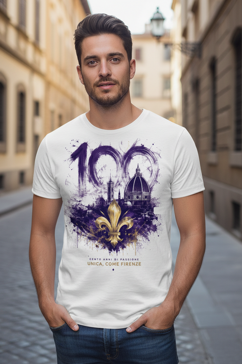 T-shirt Firenze 100 Centenario Viola 1926-2026 - vista frontale