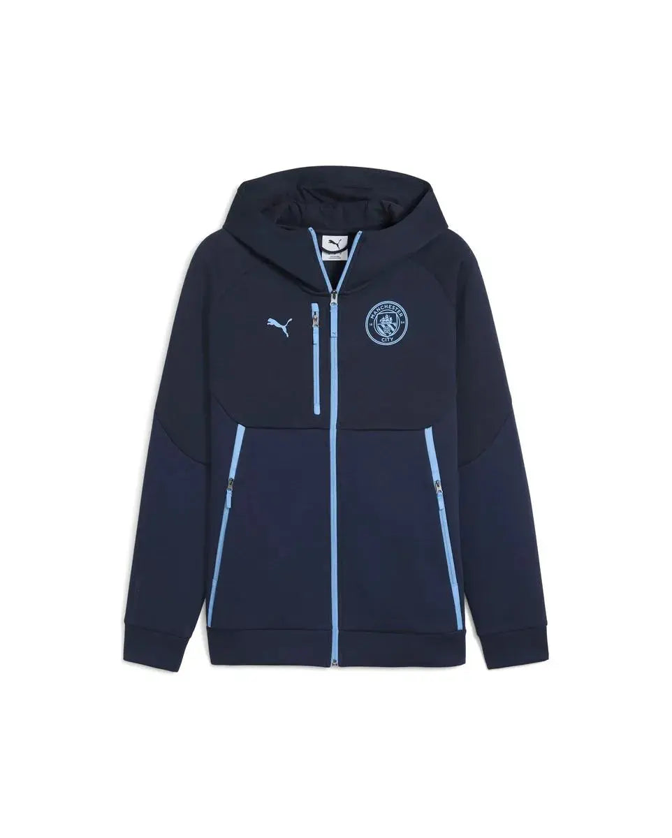 Felpa Calcio Puma PUMATECH FZ Full Zip Hoodie Manchester City Blu 2025/2026 Fairplay Store Cosenza