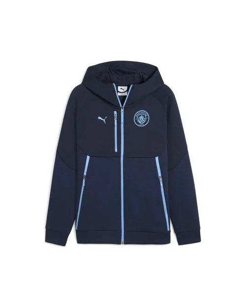 Felpa Calcio Puma PUMATECH FZ Full Zip Hoodie Manchester City Blu 2025/2026 Fairplay Store Cosenza